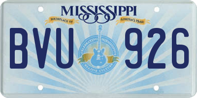 MS license plate BVU926