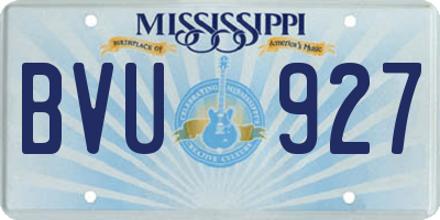 MS license plate BVU927