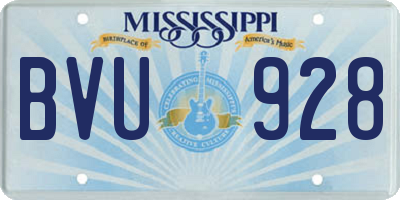 MS license plate BVU928