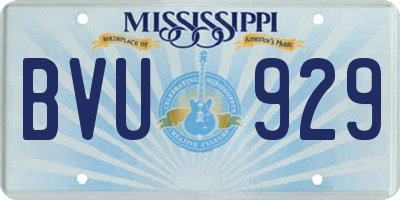 MS license plate BVU929