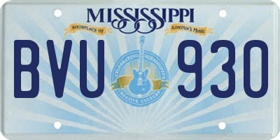 MS license plate BVU930