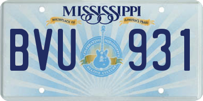 MS license plate BVU931