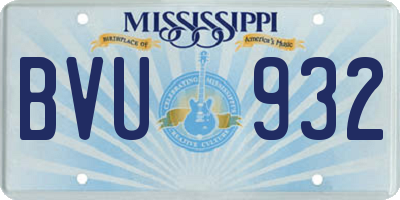 MS license plate BVU932