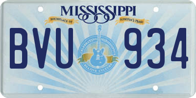 MS license plate BVU934