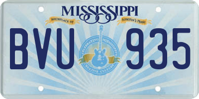 MS license plate BVU935