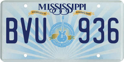 MS license plate BVU936