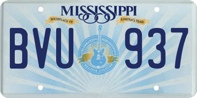 MS license plate BVU937