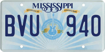 MS license plate BVU940