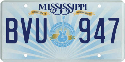 MS license plate BVU947