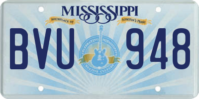 MS license plate BVU948