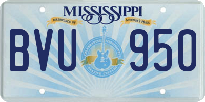 MS license plate BVU950