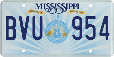 MS license plate BVU954