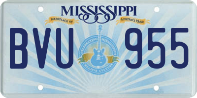 MS license plate BVU955