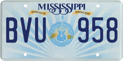 MS license plate BVU958