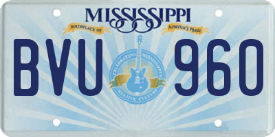 MS license plate BVU960