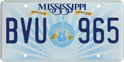 MS license plate BVU965