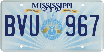 MS license plate BVU967