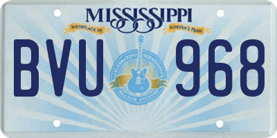 MS license plate BVU968