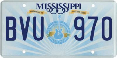 MS license plate BVU970