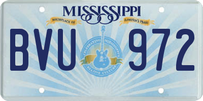 MS license plate BVU972