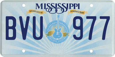 MS license plate BVU977