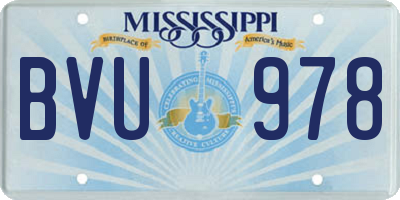 MS license plate BVU978