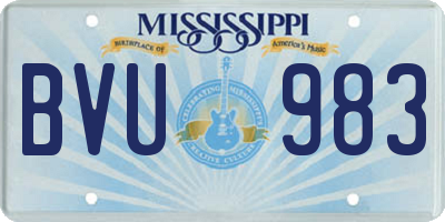 MS license plate BVU983