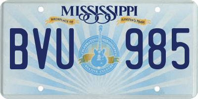 MS license plate BVU985