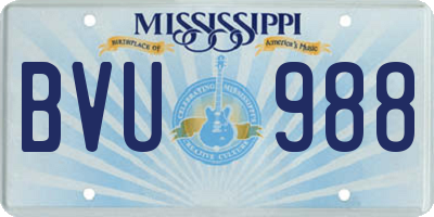 MS license plate BVU988