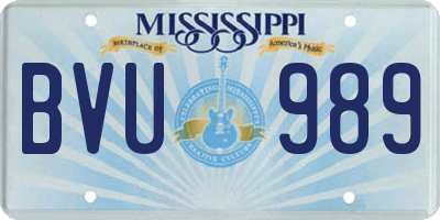 MS license plate BVU989