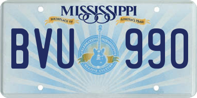 MS license plate BVU990