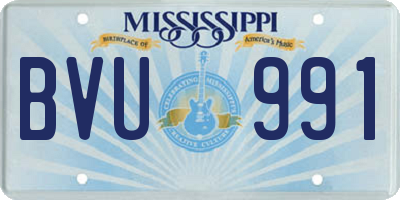 MS license plate BVU991