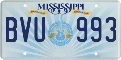 MS license plate BVU993