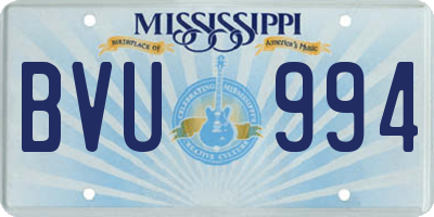 MS license plate BVU994