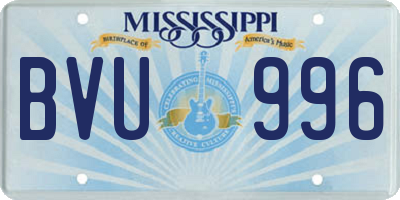 MS license plate BVU996