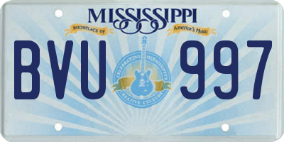 MS license plate BVU997