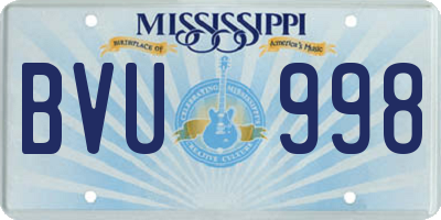 MS license plate BVU998