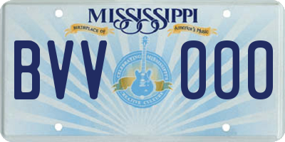 MS license plate BVV000