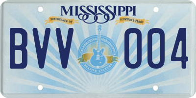 MS license plate BVV004
