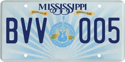 MS license plate BVV005