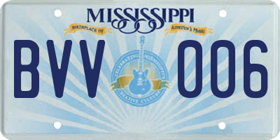 MS license plate BVV006