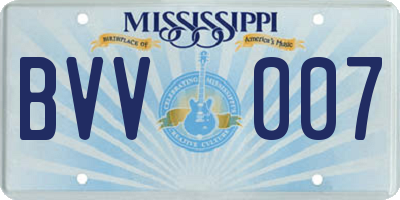 MS license plate BVV007