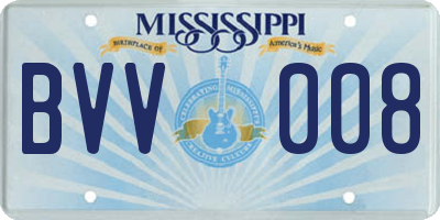 MS license plate BVV008