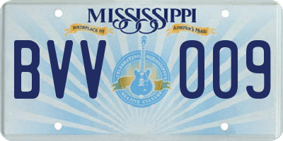 MS license plate BVV009