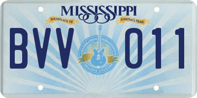 MS license plate BVV011