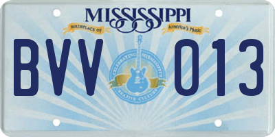 MS license plate BVV013
