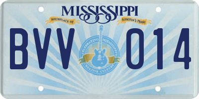 MS license plate BVV014