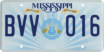 MS license plate BVV016