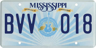 MS license plate BVV018