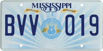 MS license plate BVV019